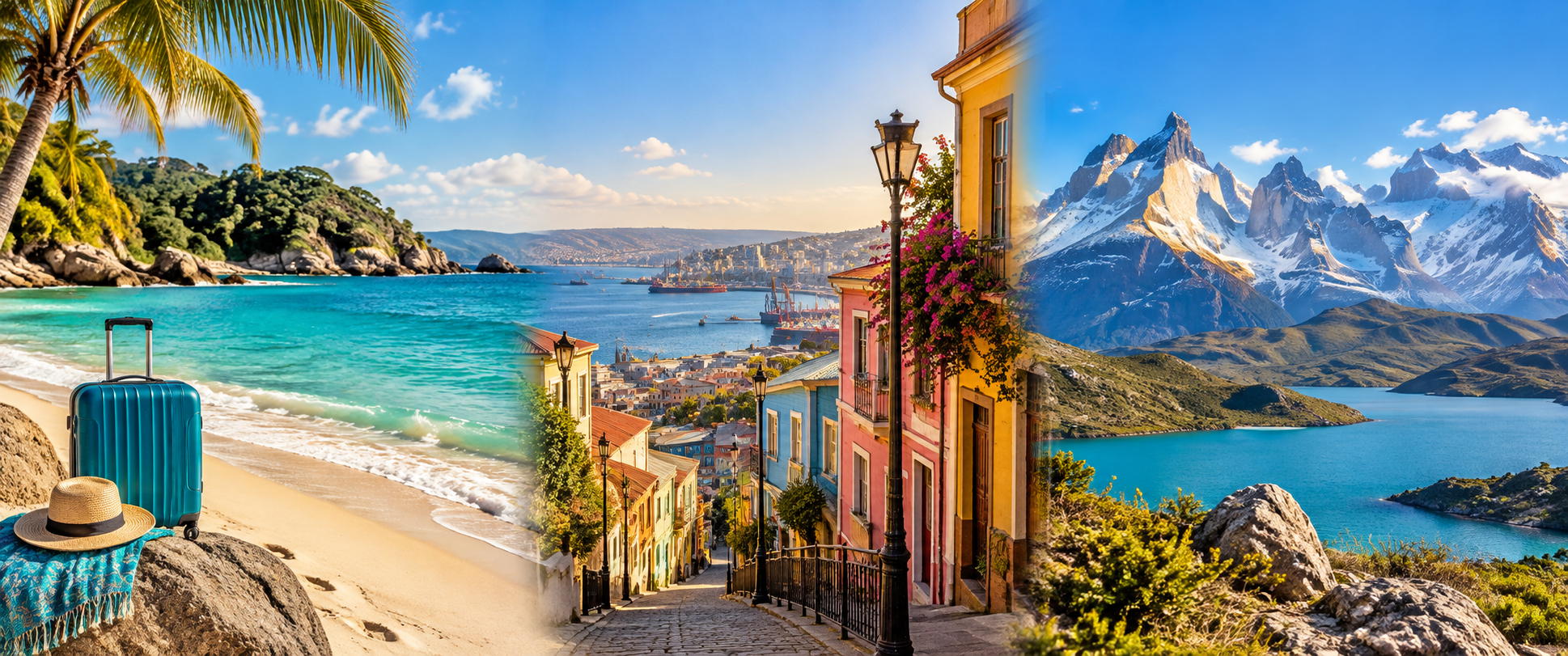 Destinos de playa, ciudad y montaña